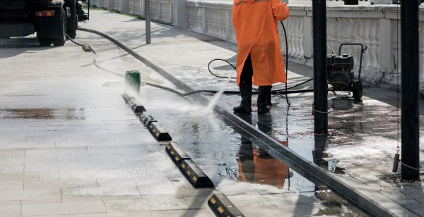 Parking Lot Pressure Washing in Leland