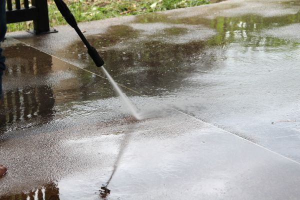 Concrete Deck Cleaning in Leland