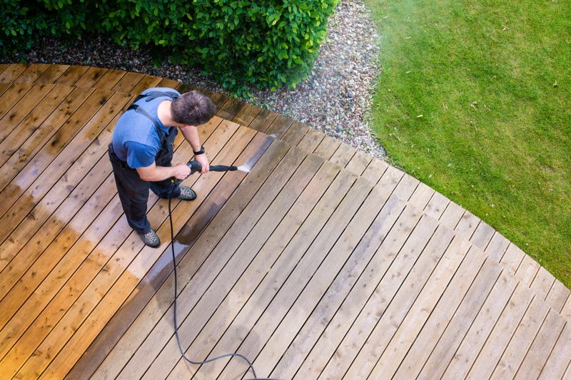 Power Washing a Wooden Deck